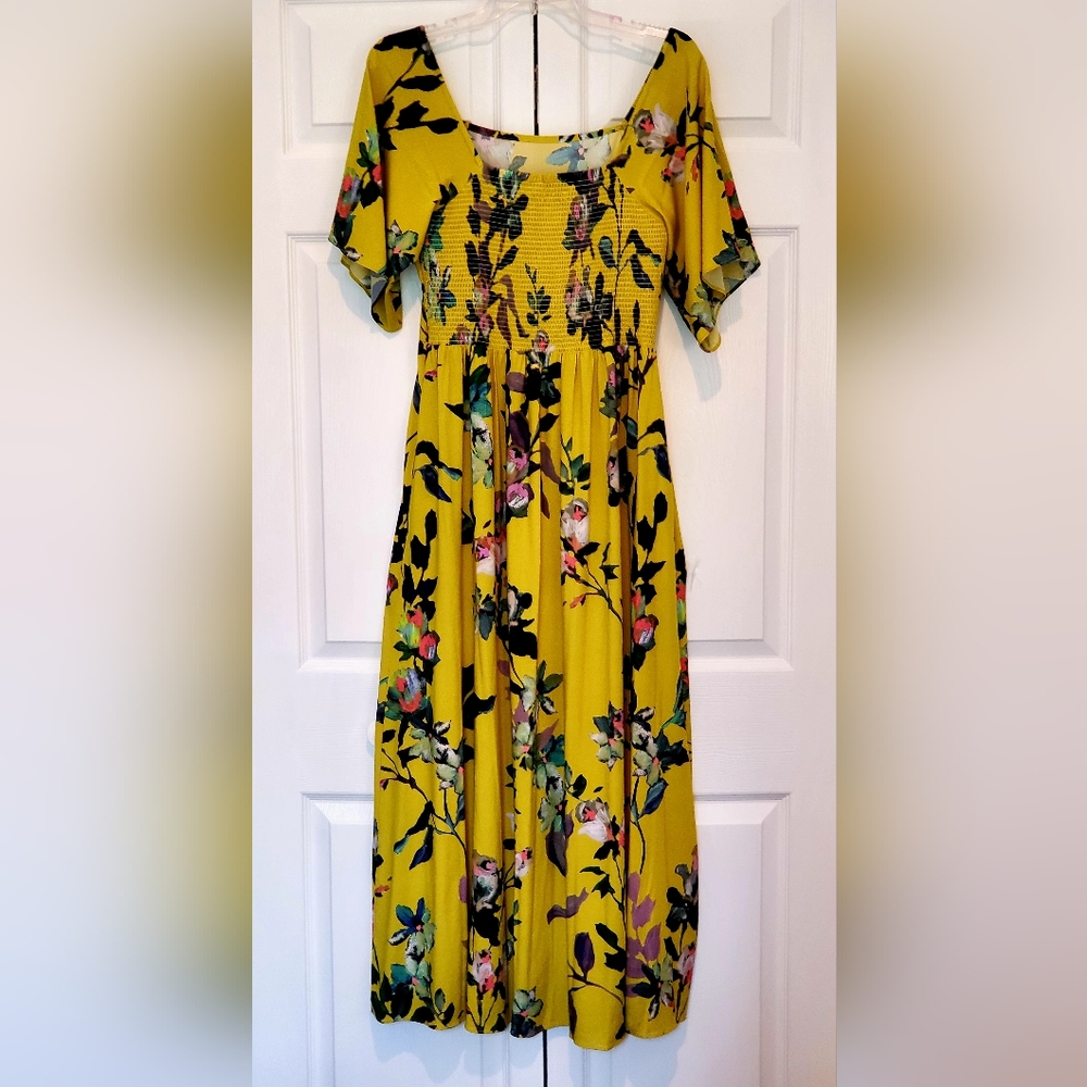 Soft Surroundings off-the-shoulder maxi dress